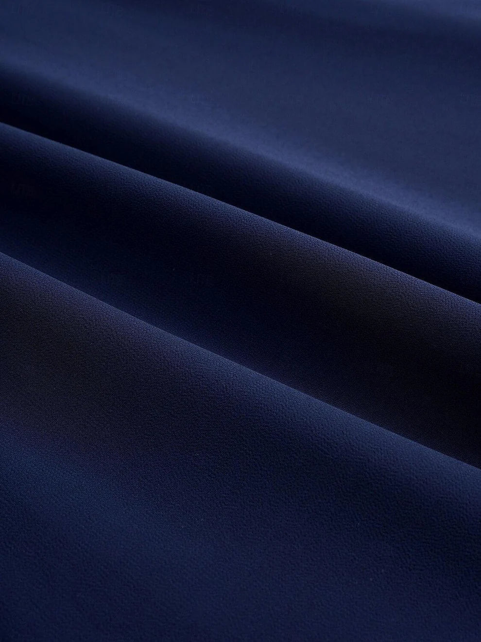 Mavi Şifon Elbise – Dantelli Fırfır Etek Uçları