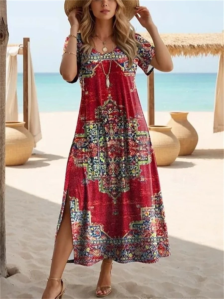 Reese – Retro Floral Midi Dress