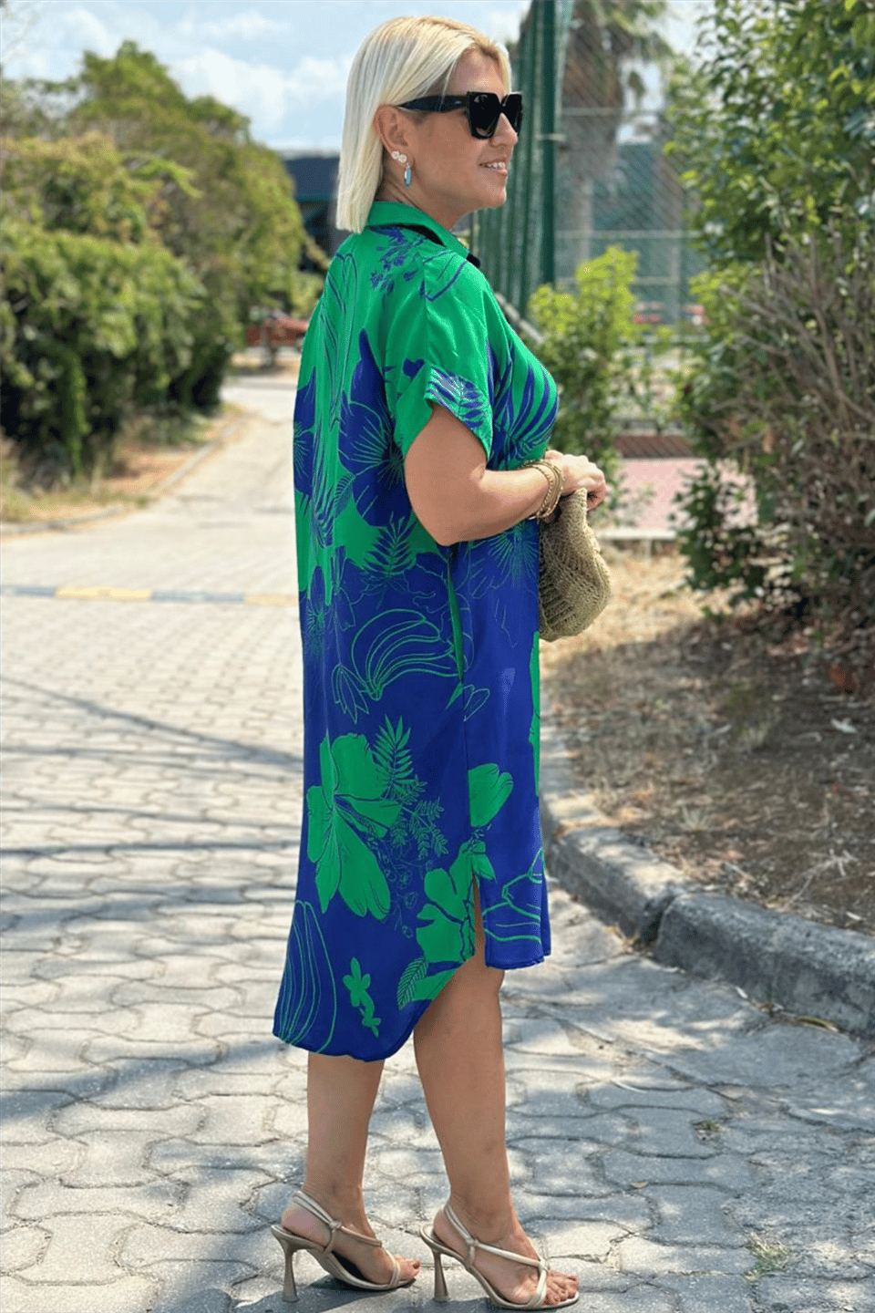 Elaine – Çiçek Motifli Gömlek Elbise
