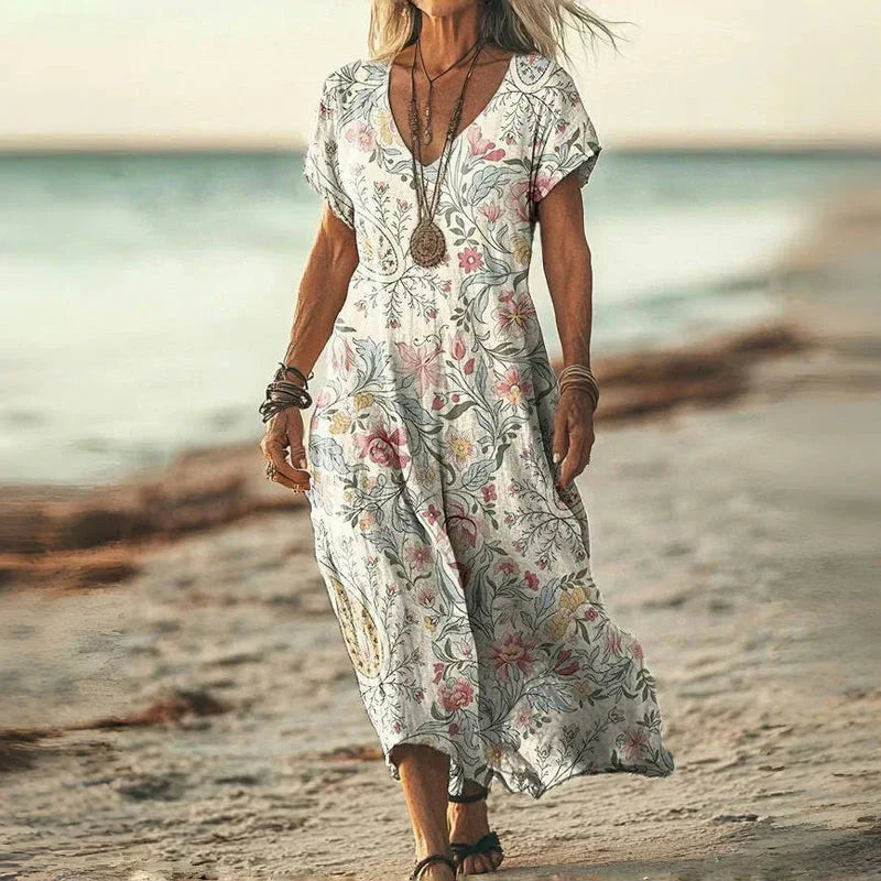 Luna | Vintage Gradyanlı Yaz Elbisesi