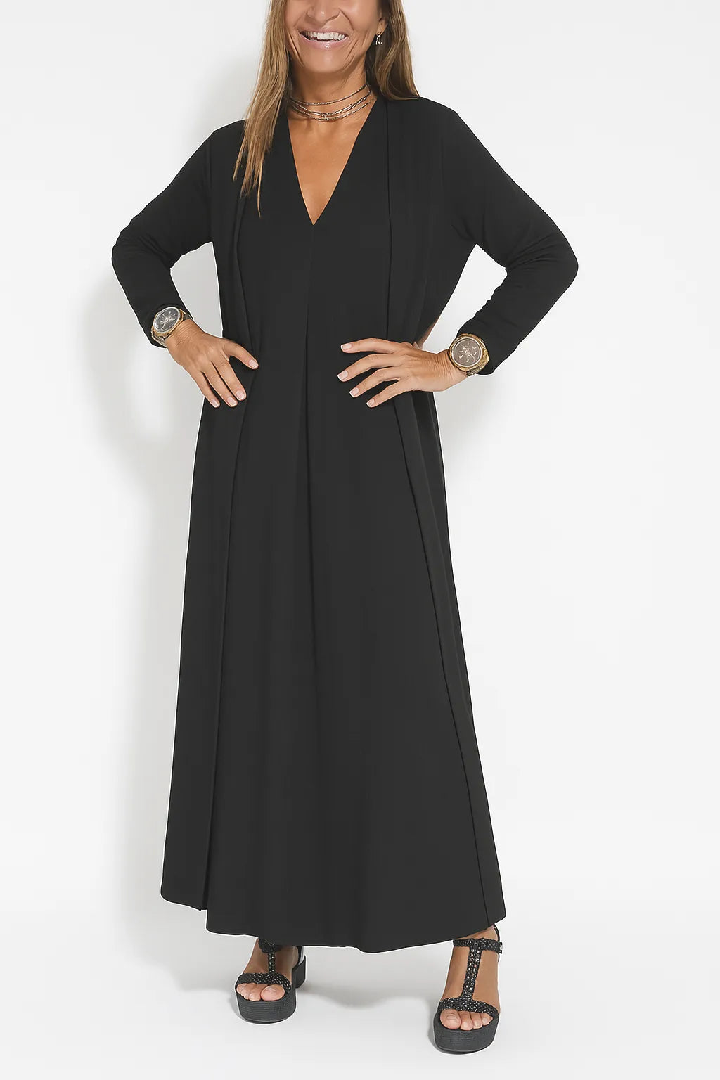 Janine – Şık Maxi Elbise ve Uyumlu Hırka