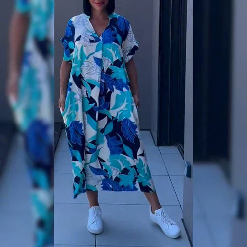 Carla – V-Neck Floral Print Dress