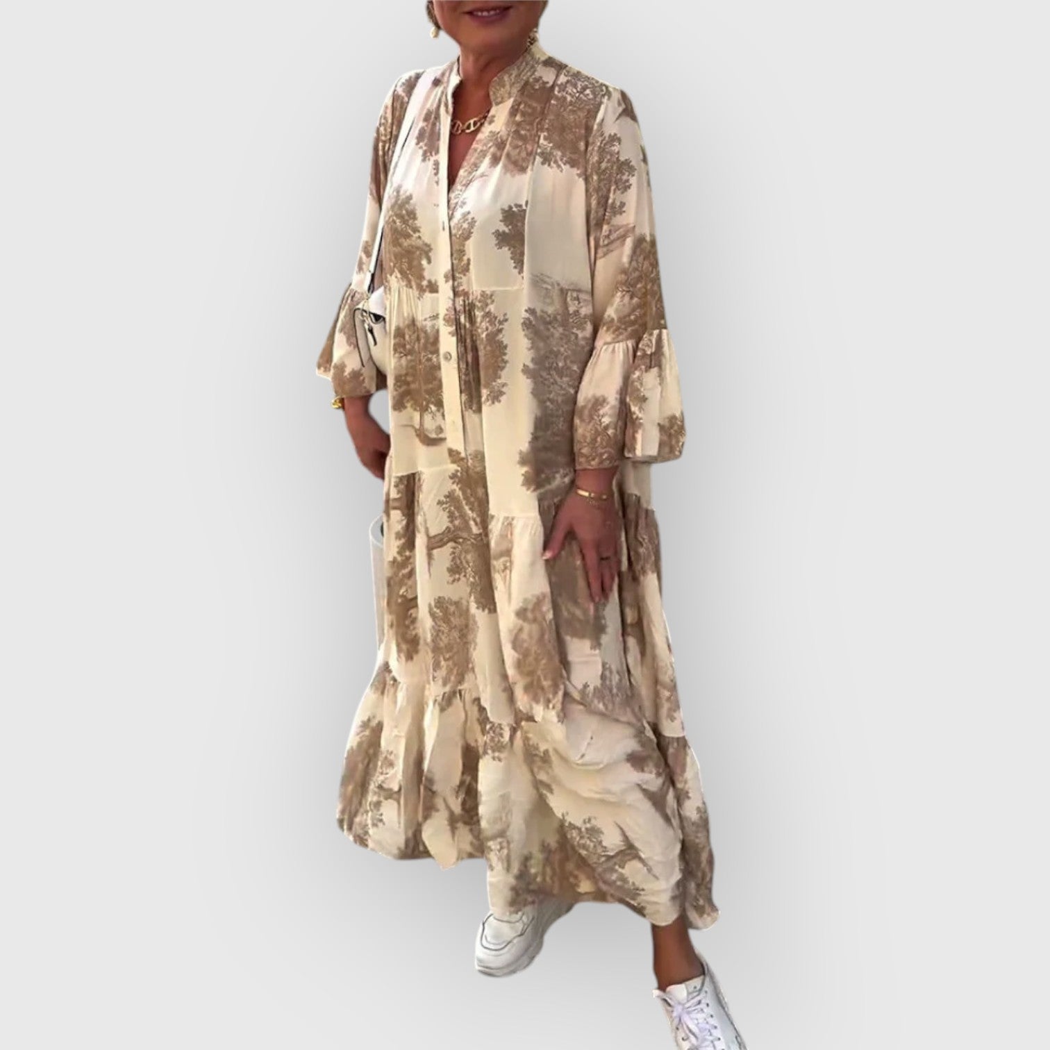 Dolores – Akışkan Çiçek Desenli Maxi Elbise