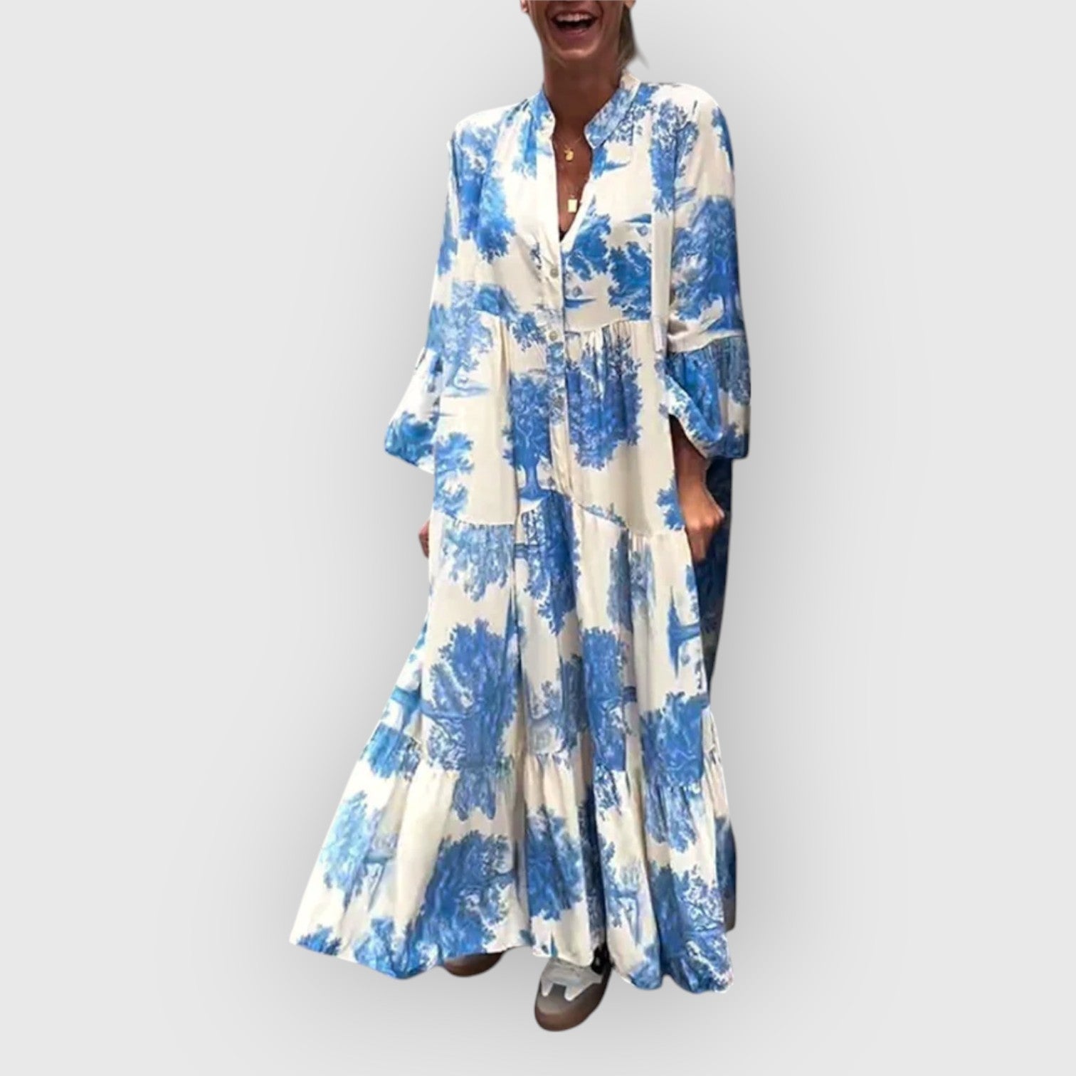 Dolores – Akışkan Çiçek Desenli Maxi Elbise