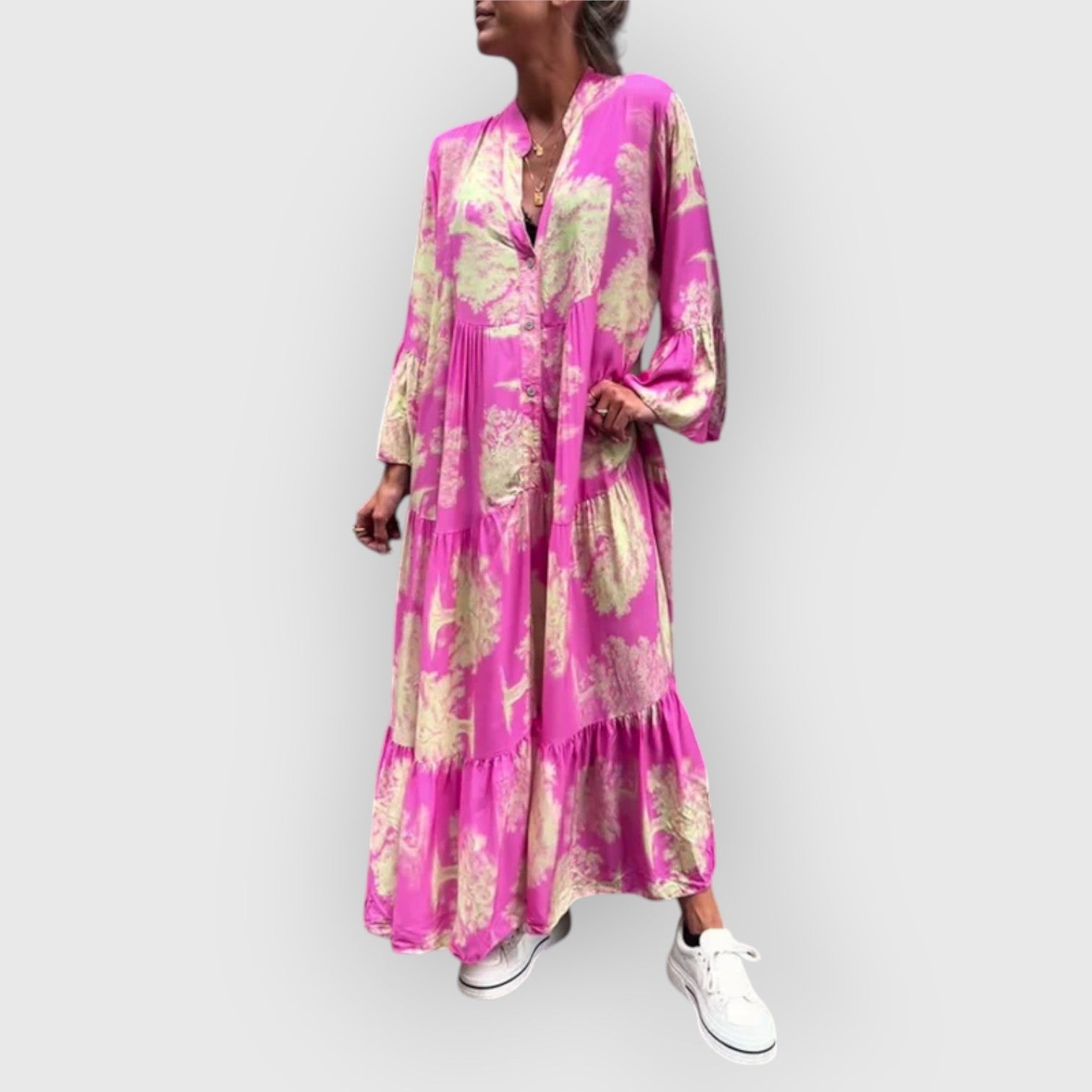 Dolores – Akışkan Çiçek Desenli Maxi Elbise